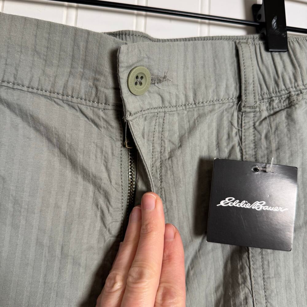 Eddie Bauer Packable Dobby Stripe Sage Hiking Shorts Women’s Size 8 NWT - Picture 8 of 9